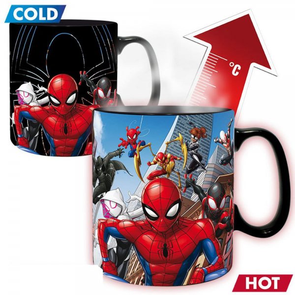 Marvel Comics Spiderman Multiverse Thermoeffekt Tasse im Geschenkkarton 460 ml