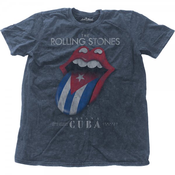 Rolling Stones Cuba Tongue T-Shirt Denim